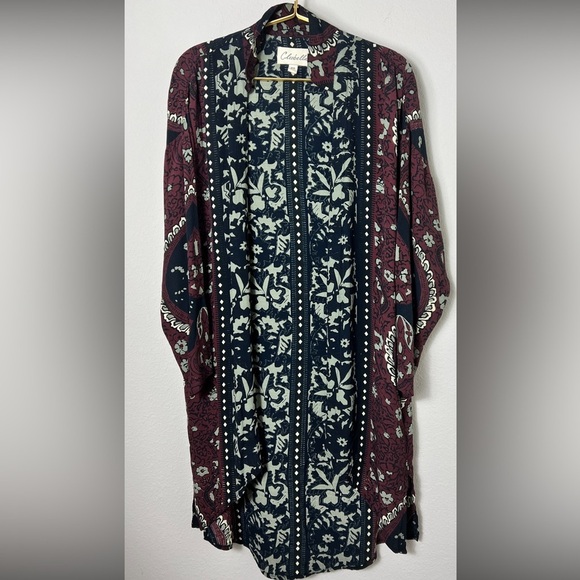 EUC Cleobella Floral Kimono In Wine & Sage Size XS - Picture 1 of 16